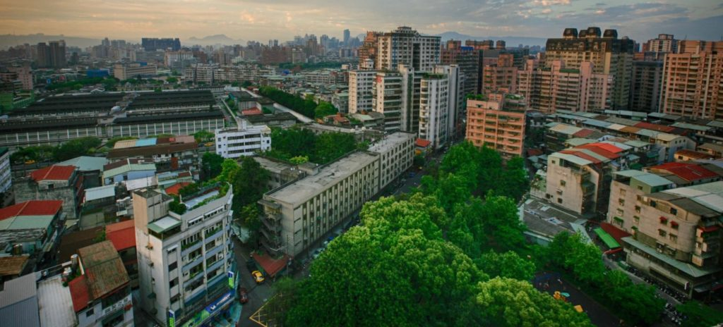 aerial view of city