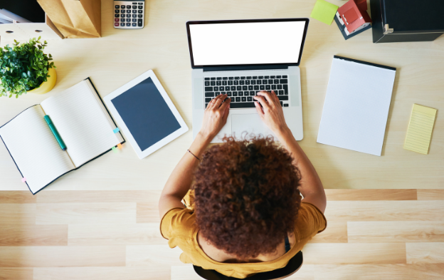 women working from home on laptop